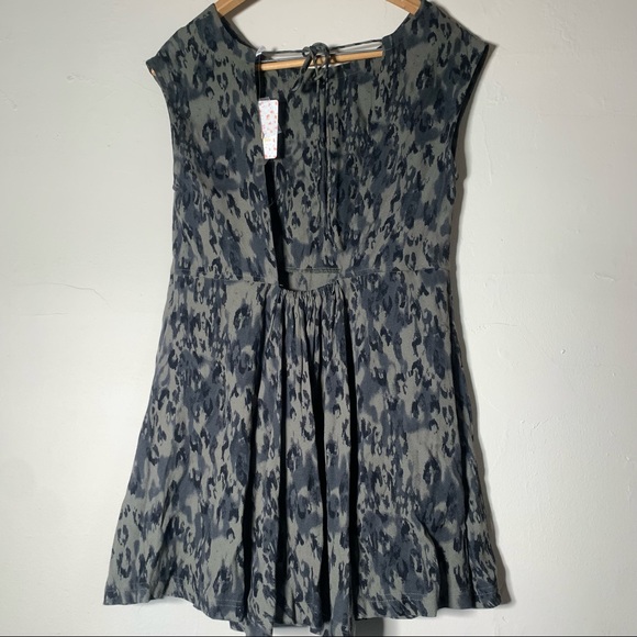 Free people olive green and black balsma open back mini dress NWT sz XS - Picture 11 of 15